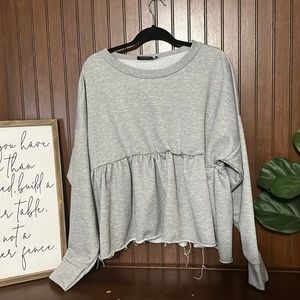 Grey sweatshirt top
